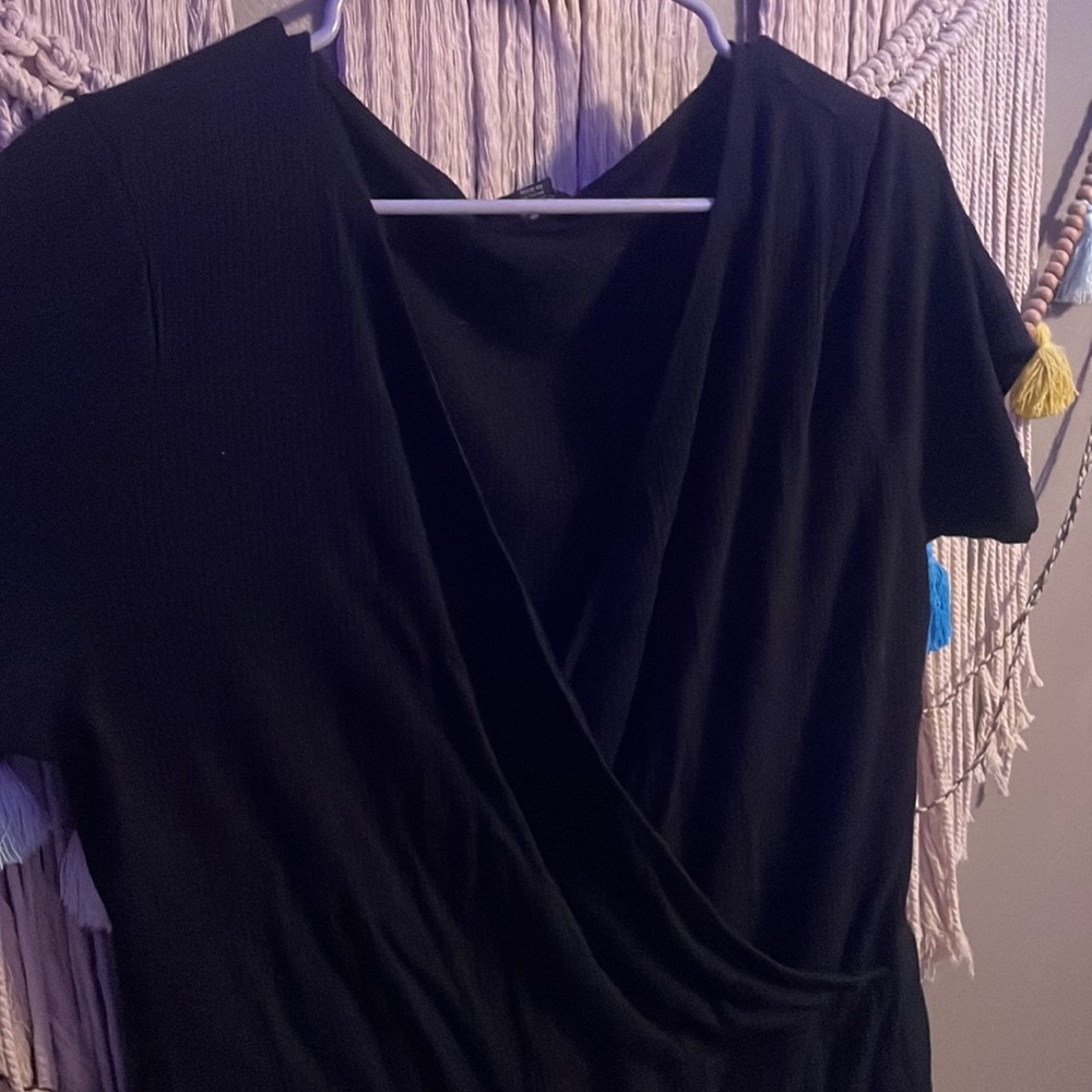 Plus Black Ribbed Body Suit - Picture 2 of 4